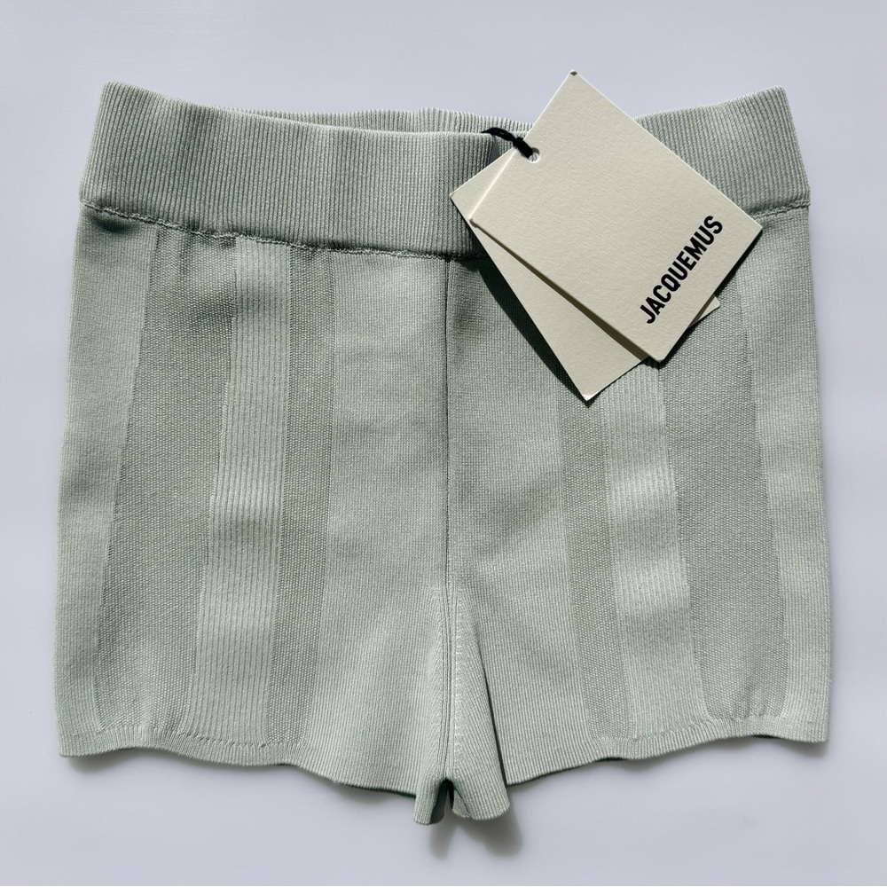 Jacquemus Le Short Basgia Knit Shorts in Pale Blue